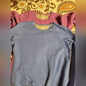 2 x Women’s Tek Gear Crew Neck Sweatshirt - Ultrasoft Fleece blue purple